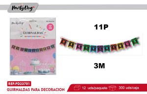 GUIRNALDAS BIENVENIDOS NEGRO 3M