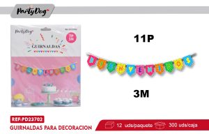 GUIRNALDAS BIENVENIDOS COLORES 3M