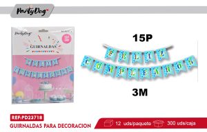 GUIRNALDAS FELIZ CUMPLEANOS CELESTE 3M