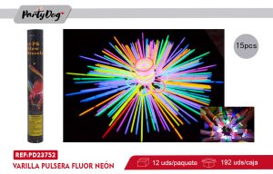 Varilla Pulsera Fluor Neón 15PCS X12