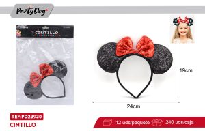 CINTILLO GLITTER MICKY NEGRO