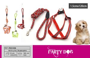 Arnés y traílla para perro 1.5X120CM