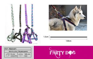 Arnés y traílla para perro 1.5*120CM