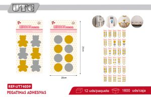 PEGATINAS ADHESIVAS ESPEJO X 12