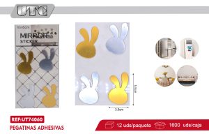 PEGATINAS ADHESIVAS ESPEJO X 12