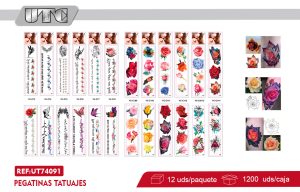 PEGATINAS TATUAJES X 12