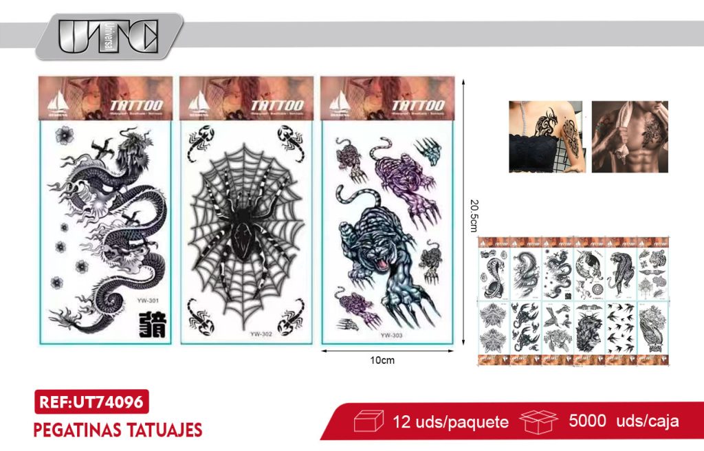 PEGATINAS TATUAJES 10*20.5CM X 12 – Mayorista Cotillón Party Fiesta ...
