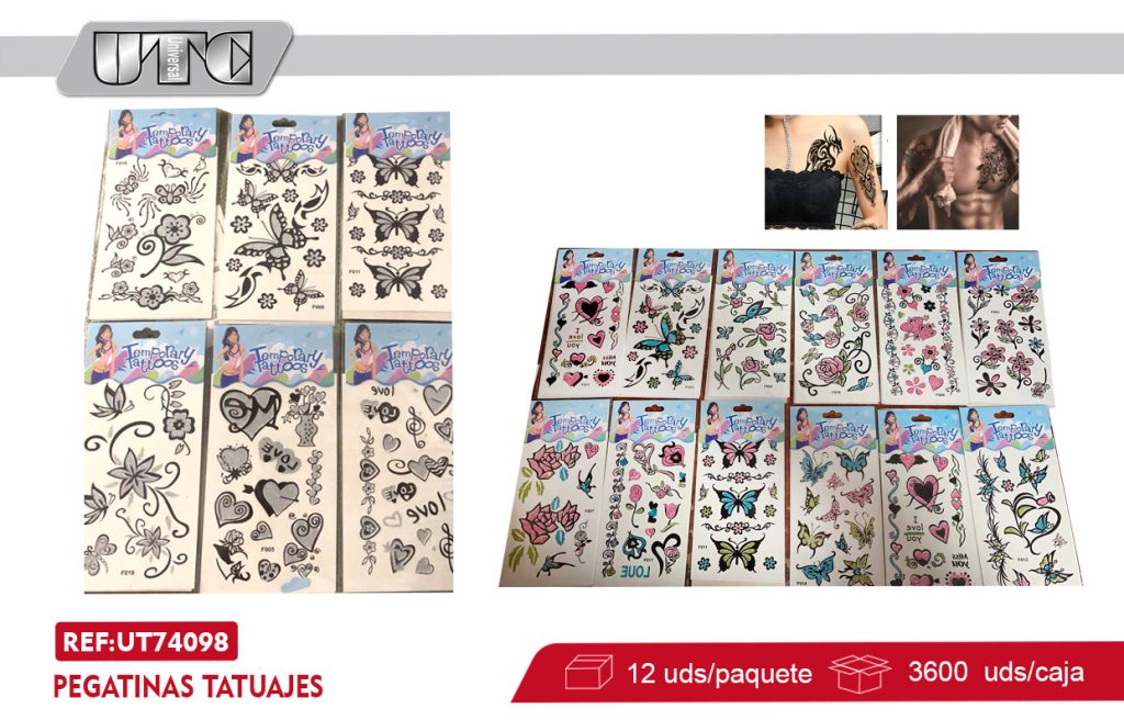 PEGATINAS TATUAJES X 12 – Mayorista Cotillón Party Fiesta Papeleria Mascota