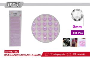 Pegatinas Adhesivo Decorativas PERLAS 5MM 646PCS MORADO PACK 12