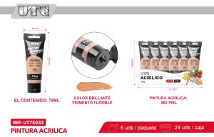 PINTURA ACRILICA 75ML PIEL X 6