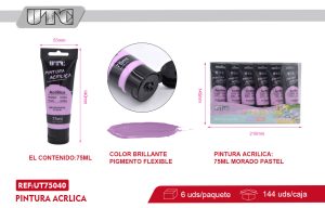 PINTURA ACRILICA PASTEL 75ML MORADO X 6
