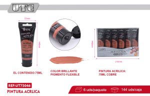 PINTURA ACRILICA METALICO 75ML COBRE X 6