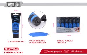 PINTURA ACRILICA METALICO 75ML AZUL X 6