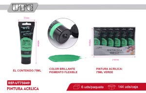 PINTURA ACRILICA METALICO 75ML VERDE X 6
