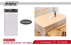 MANTEL DE PLASTICO BLANCO 137*183CM