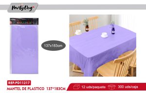 MANTEL DE PLASTICO MORADO 137*183CM