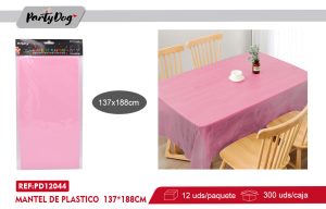 MANTEL DE PLASTICO ROSADO 137*183CM