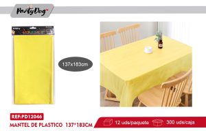 MANTEL DE PLASTICO AMARILLO 137*183CM