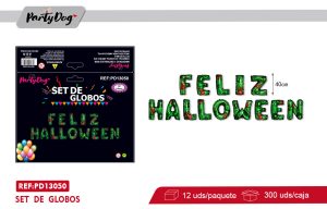 SET DE GLOBOS METALICOS FELIZ HALLOWEEN