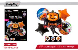SET DE GLOBOS METALICOS HALLOWEEN 5PCS