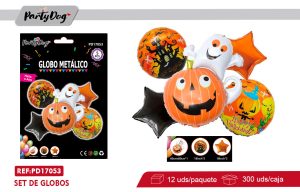SET DE GLOBOS METALICOS HALLOWEEN 5PCS