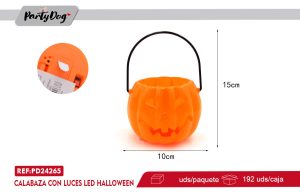 Calabaza Con Luces Led Halloween 15CM