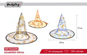 SOMBRERO BRUJA 31cm X20 UNI