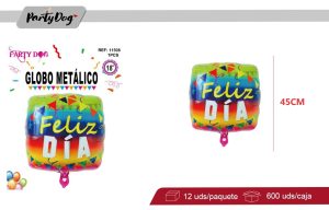 GLOBO METALIZADO 45CM FELIZ DIA
