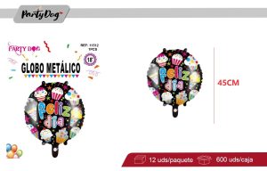 GLOBO METALIZADO 45CM FELIZ DIA