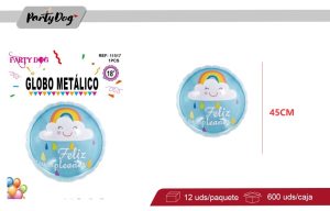 GLOBO METALIZADO 45CM FELIZ CUMPLEAÑOS