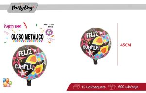 GLOBO METALIZADO 45CM FELIZ CUMPLEAÑOS