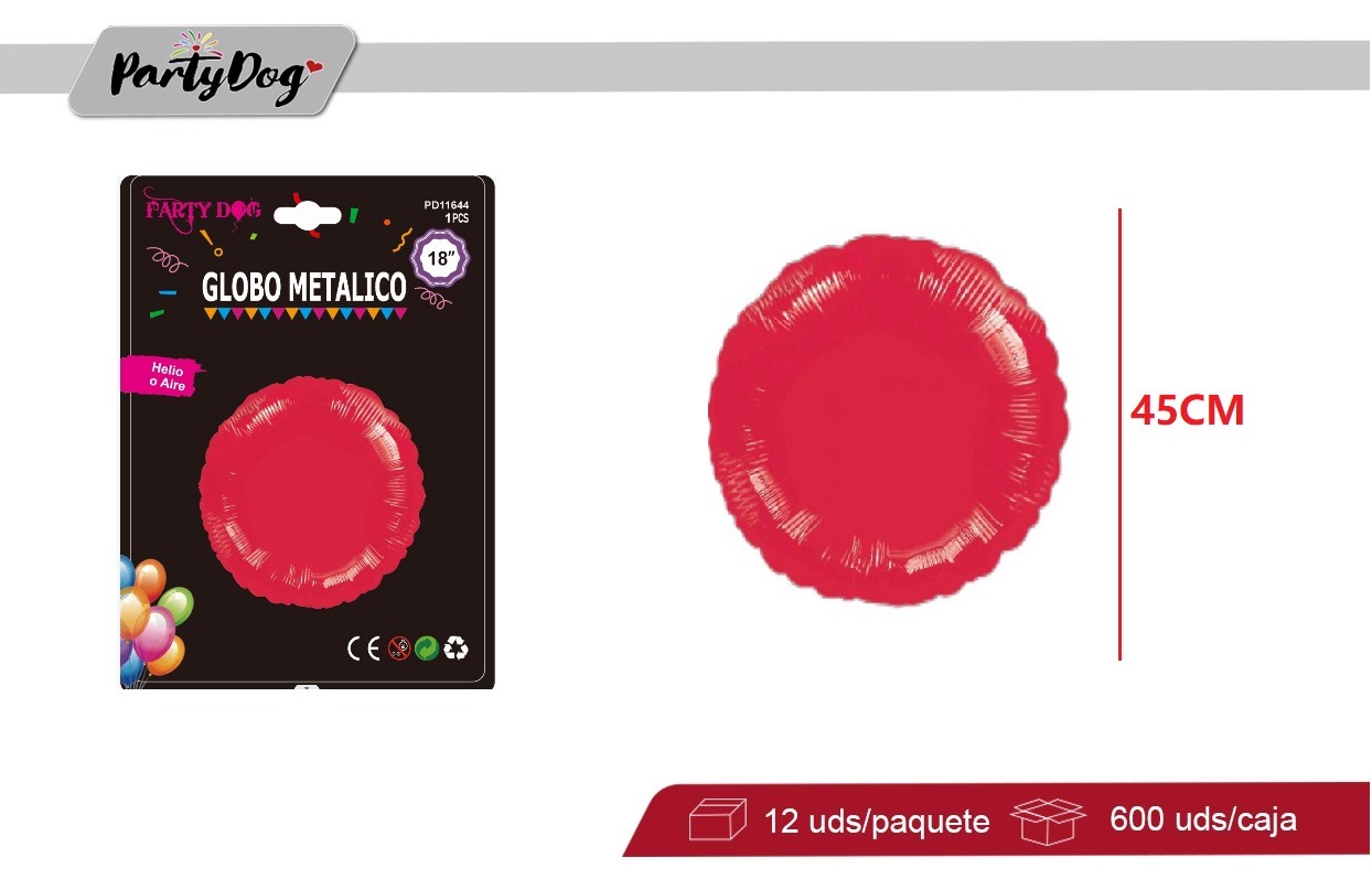 GLOBOS METALICO REDONDO 18 PULGADA ROJO