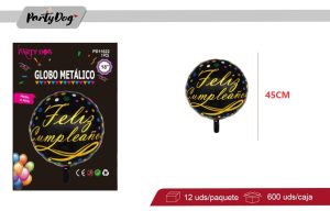 GLOBO METALIZADO 45CM FELIZ CUMPLEAÑOS