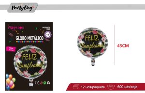 GLOBO METALIZADO 45CM FELIZ CUMPLEAÑOS