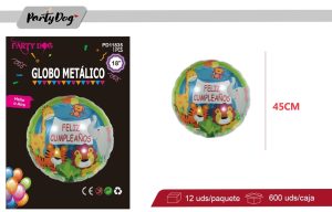 GLOBO METALIZADO 45CM FELIZ CUMPLEAÑOS