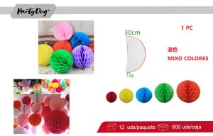 ESFERA HONEYCOMB CON FLECOS 30CM 1PC