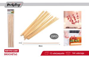 BROCHETAS PARA CARNE 6.0X40CM 25PCS