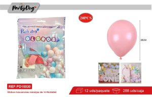 GLOBOS LATEX PASTELES COLORES 20PCS 25CM