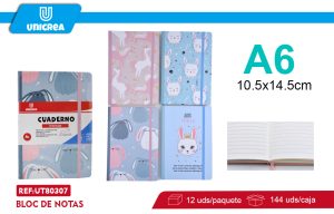 A6 CUADERNO ELASTICO 96HOJAS X 12UNI