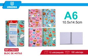 CUADERNO UNIVERSITARIO A6 7MM 80HOJAS X 12UNI