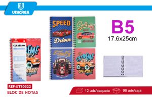 CUADERNO UNIVERSITARIO B5 7MM 80HOJAS X 12UNI