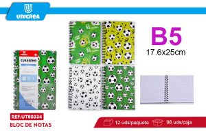 CUADERNO UNIVERSITARIO B5 7MM 80HOJAS X 12UNI