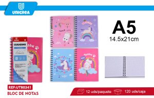 CUADERNO UNIVERSITARIO A5 7MM 80HOJAS X 12UNI