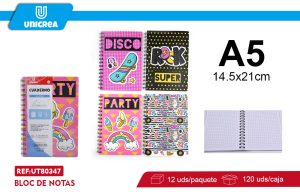 CUADERNO UNIVERSITARIO A5 7MM 80HOJAS X 12UNI