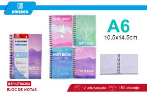 CUADERNO UNIVERSITARIO A6 7MM 80HOJAS X 12UNI