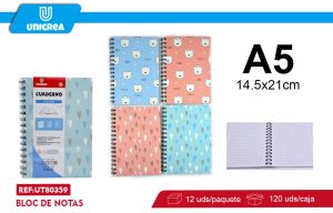 CUADERNO UNIVERSITARIO A5 7MM 80HOJAS X 12UNI