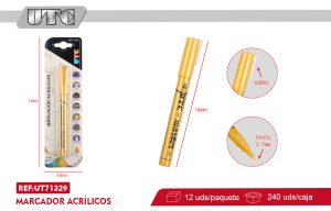 plumón de Acrílicos color metalico amarillo