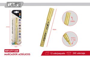 plumón de Acrílicos color metalico dorado