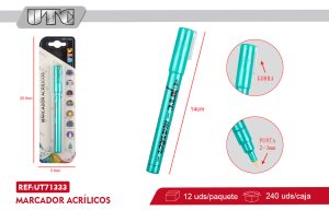 plumón de Acrílicos color metalico azul