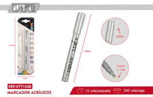 plumón de Acrílicos color metalico gris claro